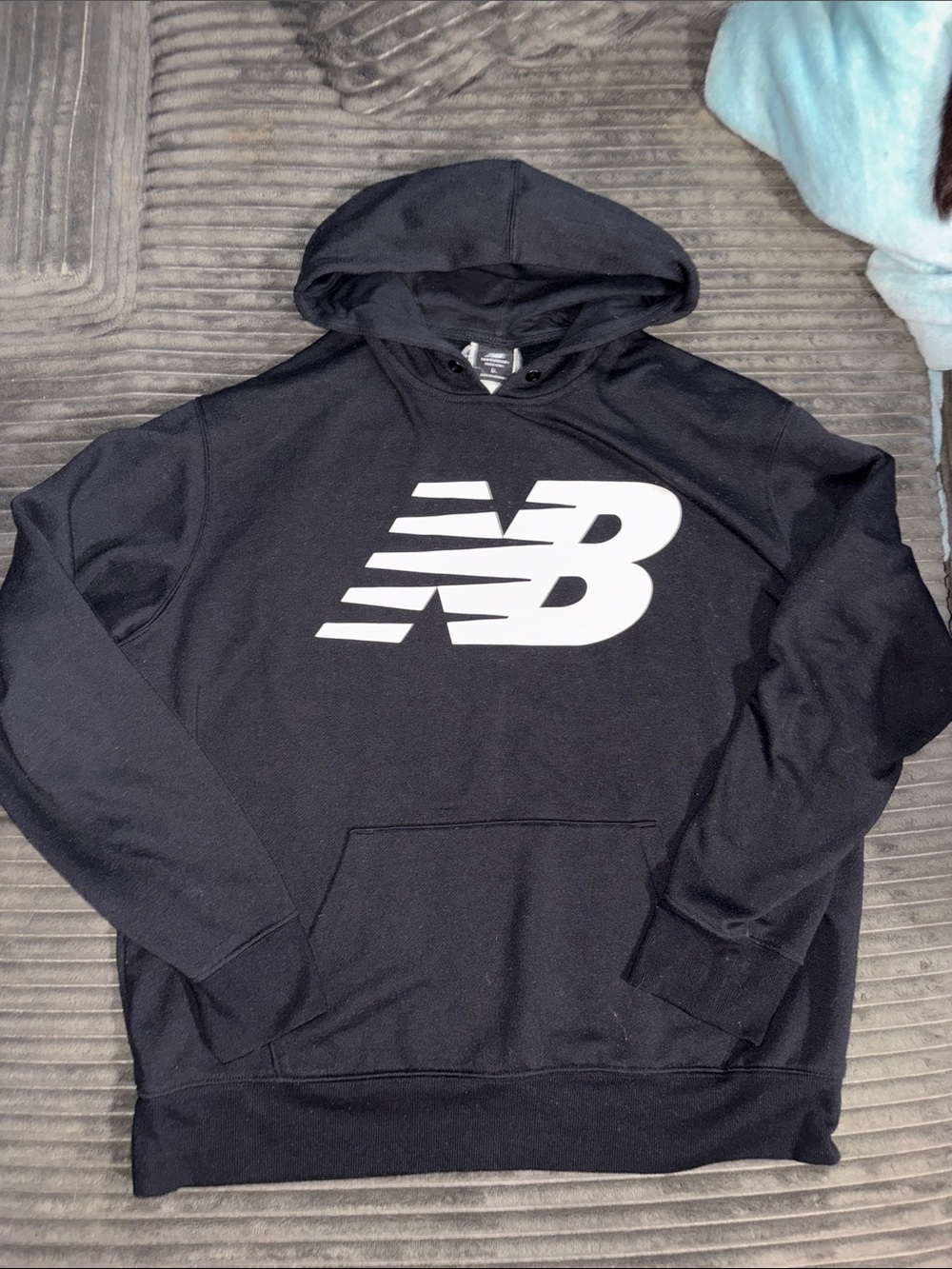 New Balance Black Crewneck Hoodie with White NB Logo